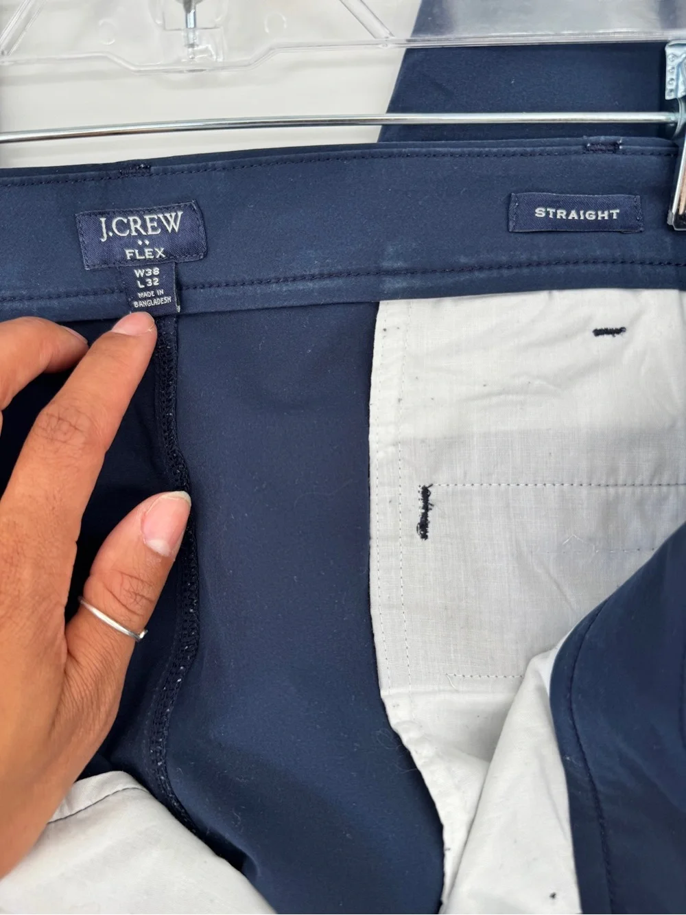 J.Crew Flex Pants Mens 38X32 Straight Fit Blue.